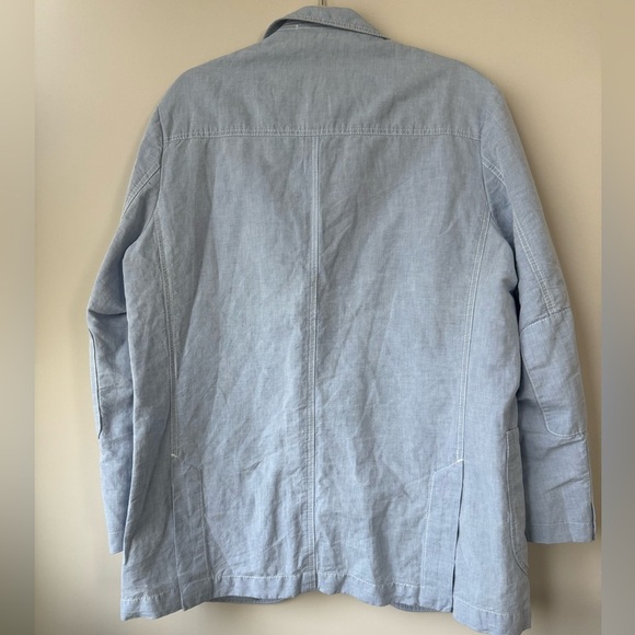 Orvis Men's Linen Blend Suit Jacket Blazer Size 42R in Light Blue - Picture 2 of 9